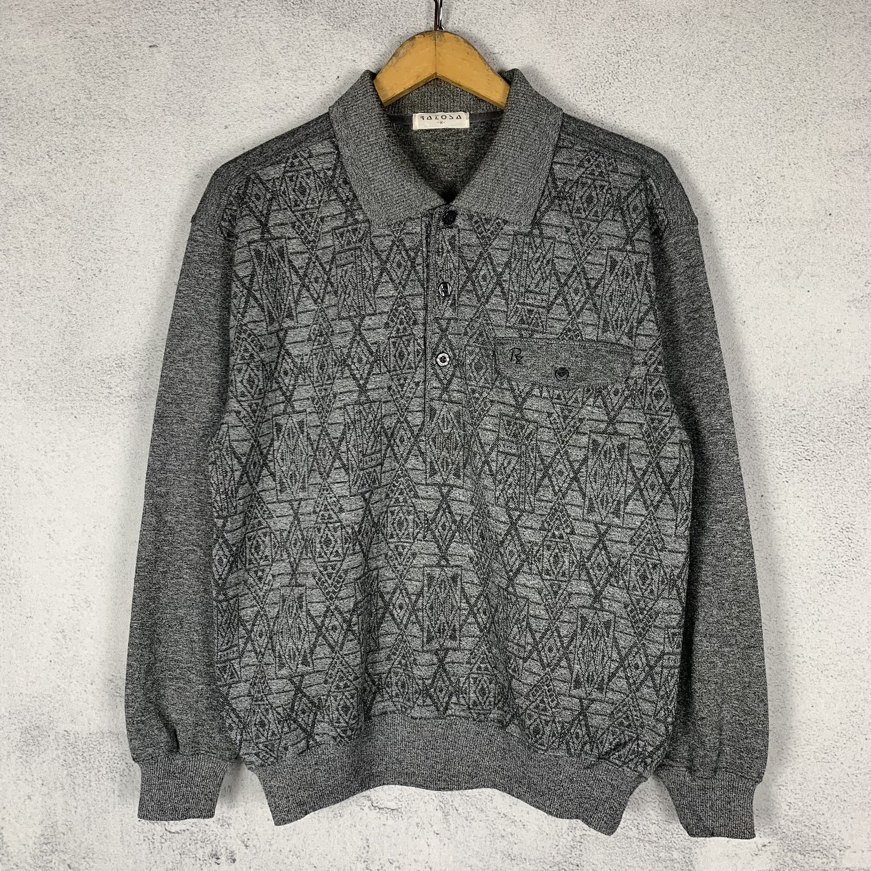 Vintage Vintage Razosa Pattern Collared Sweatshirt Crewneck Size US M / EU 48-50 / 2 - 1 Thumbnail
