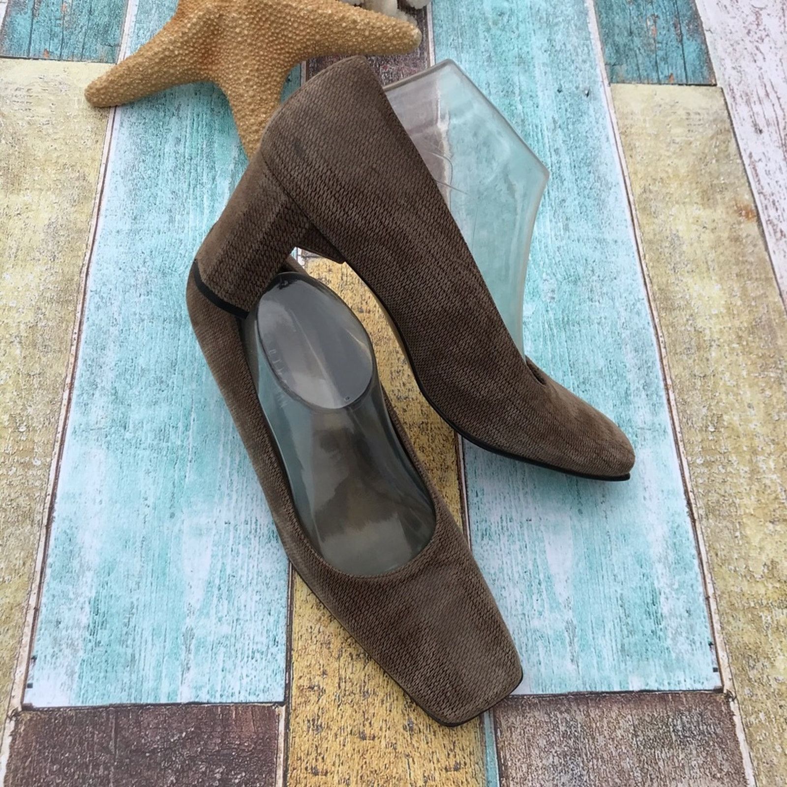 Stuart Weitzman Vintage Stuart Weitzman suede houndstooth chunky heel pump Size US 10 / IT 40 - 2 Thumbnail
