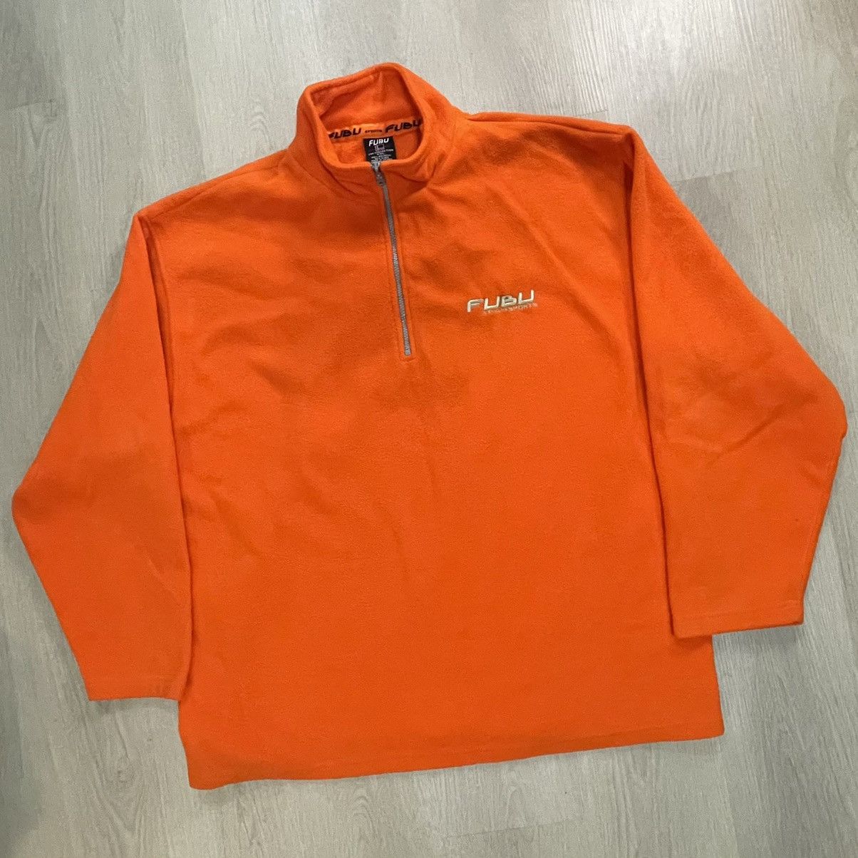 Fubu WORN FUBU Extreme Sports Quarter Zip Fleece Orange Size US XXL / EU 58 / 5 - 1 Thumbnail
