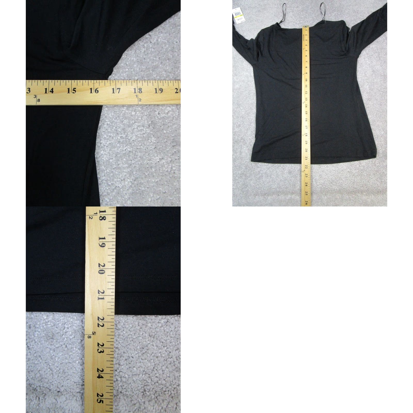 Michael Kors MICHAEL KORS Black Blouse Womens Petite Medium Long Sleeve Round Neck Pullover Solid Size M / US 6-8 / IT 42-44 - 8 Thumbnail