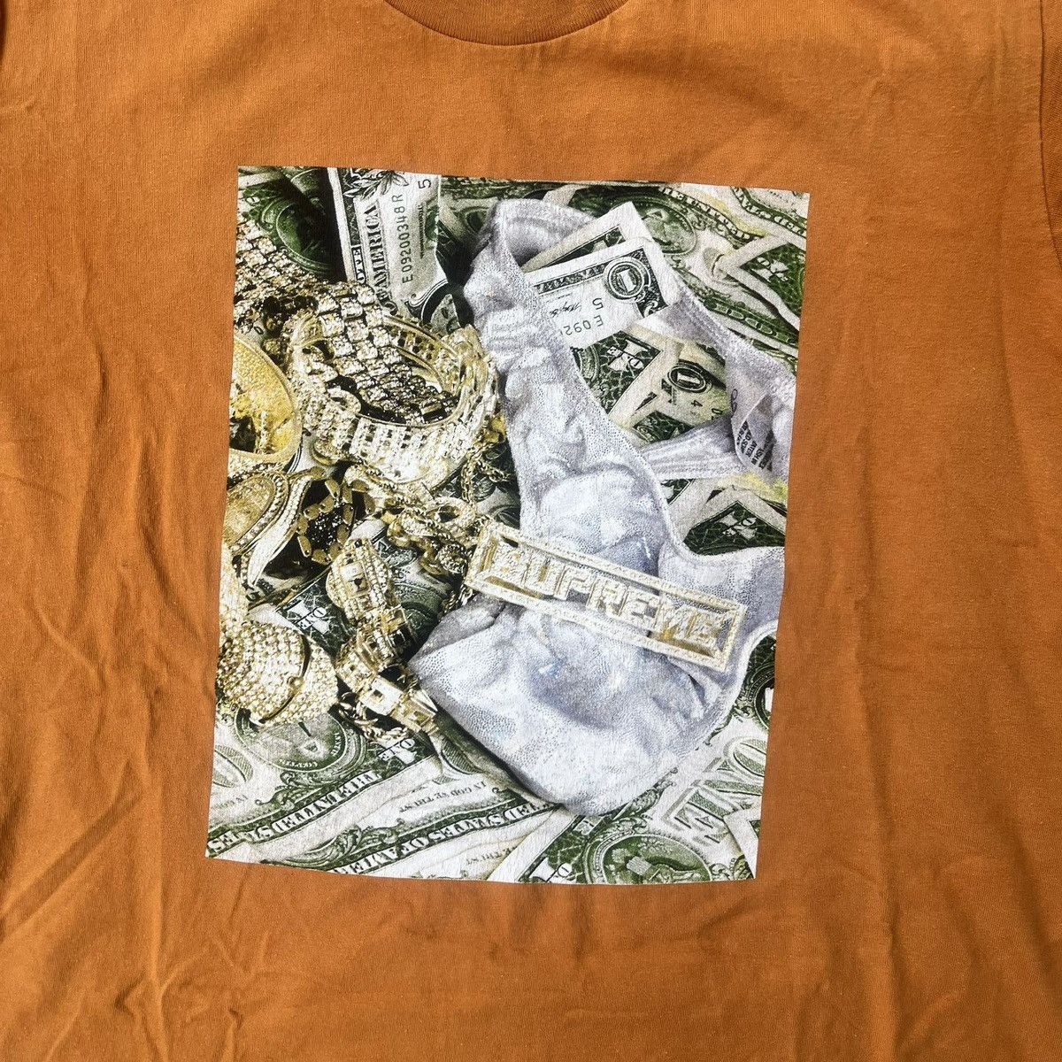 Supreme Supreme Bling Tee Burnt Orange Size US M / EU 48-50 / 2 - 2 Thumbnail