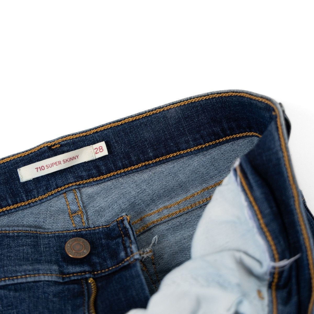 Levi's Levis 710 Super Skinny Womens Jeans Blue Distressed Stretch Size 30" / US 8 / IT 44 - 5 Thumbnail
