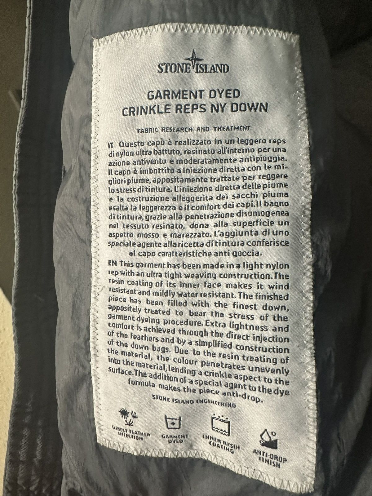 Stone Island Stone Island down jacket GARMENT DYED CRINKLE REPS NY DOWN Size US M / EU 48-50 / 2 - 6 Thumbnail
