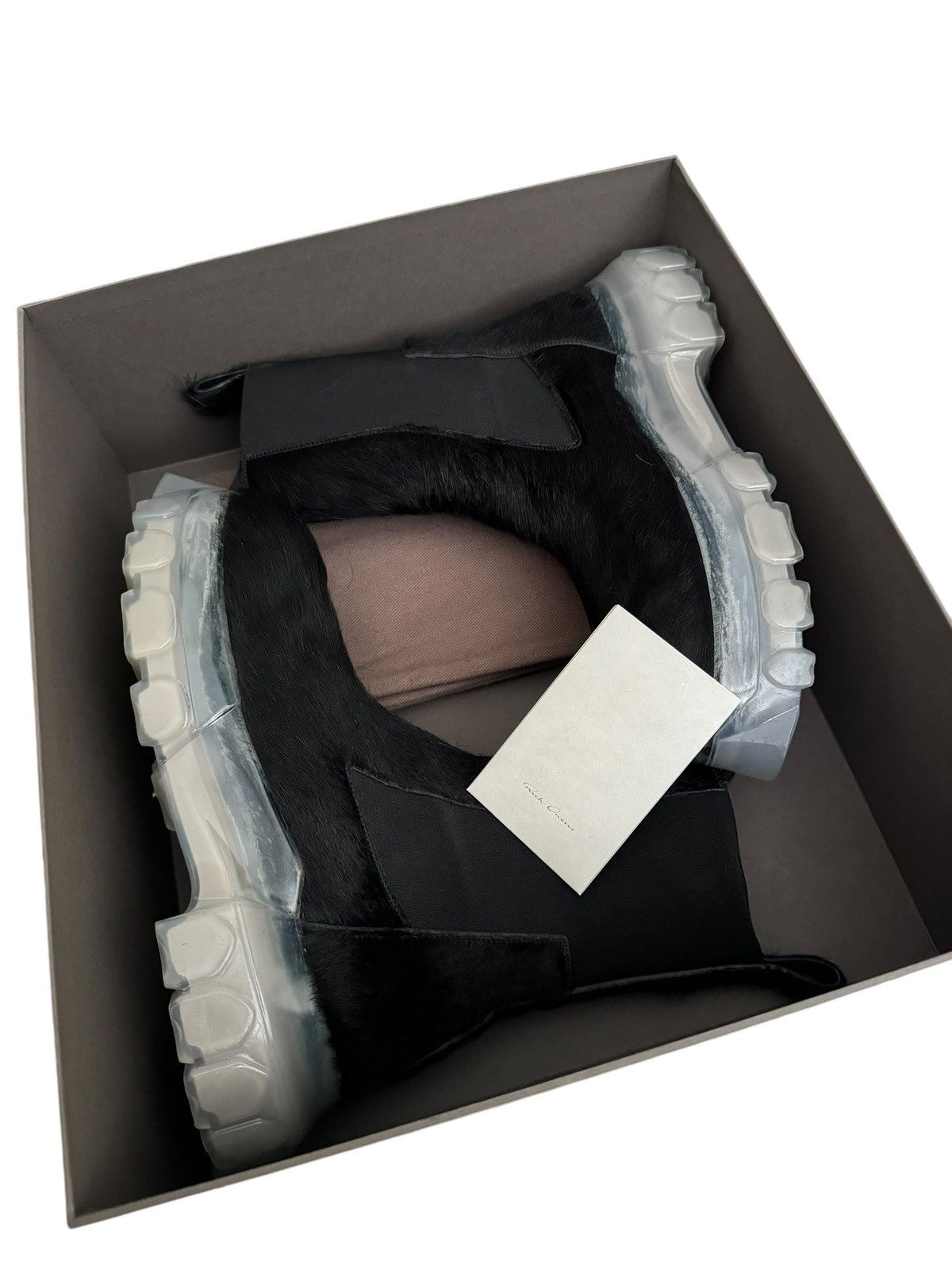Rick Owens Sz42 SS22 Strobe Fur Black Clear Beatle Bozo Tractor Size US 9 / EU 42 - 5 Thumbnail