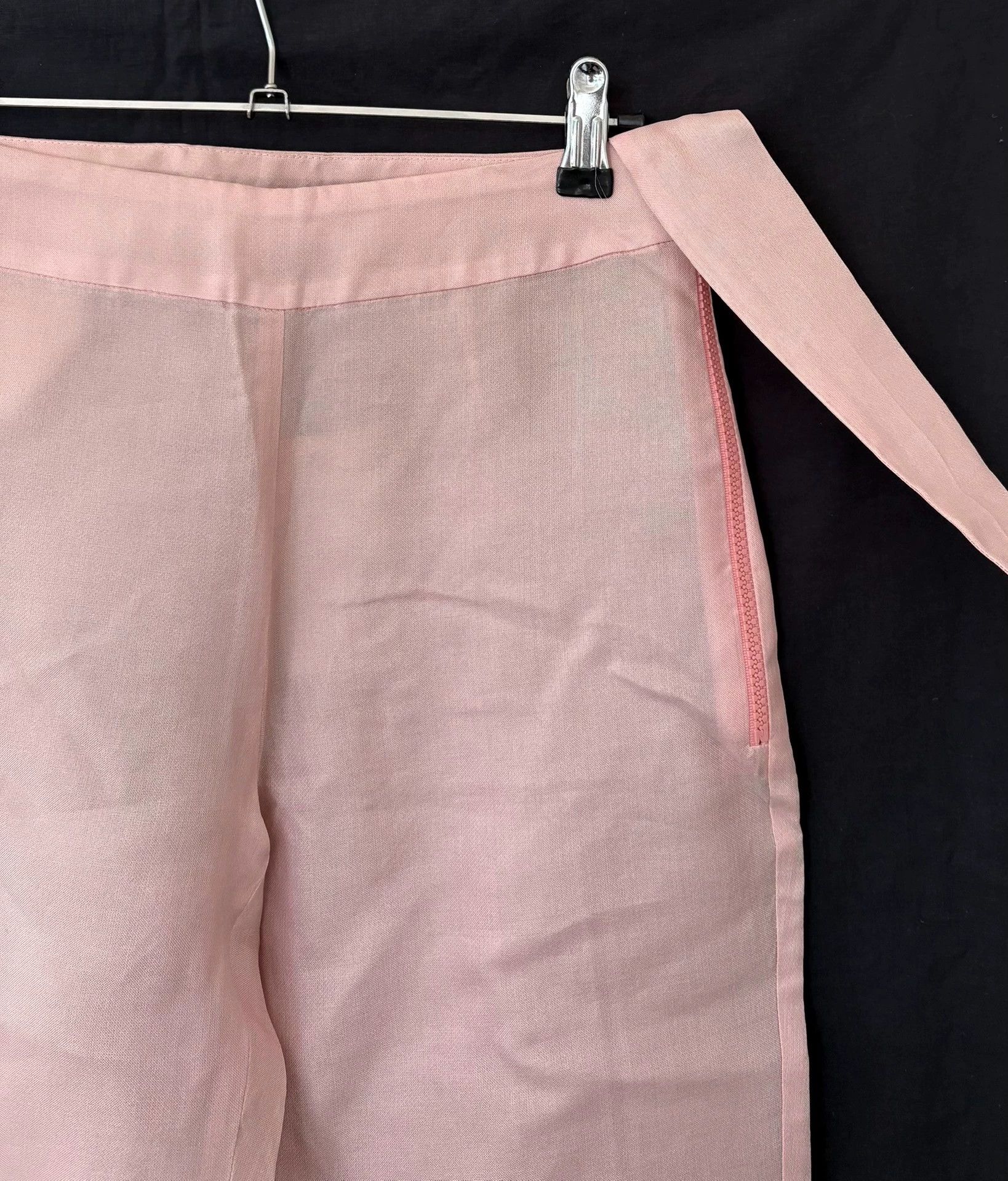 Helmut Lang Helmut Lang Women's Light Pink Silk Trousers Size 26" / US 2 / IT 38 - 4 Thumbnail