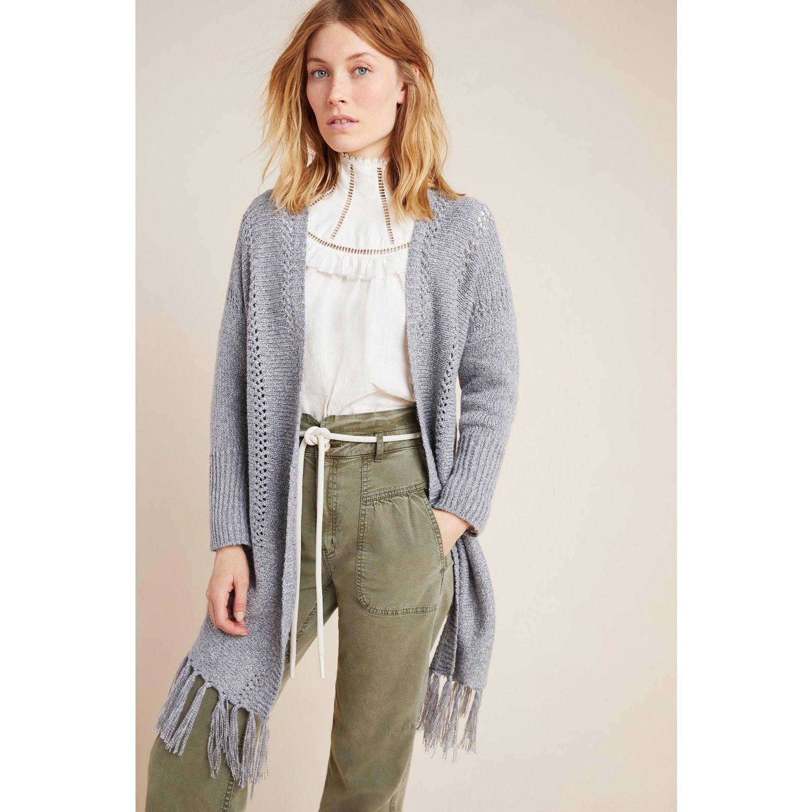 Anthropologie Anthropologie Lane Fringed Kimono by Akemi + Kin Retail $128 Size ONE SIZE - 1 Thumbnail