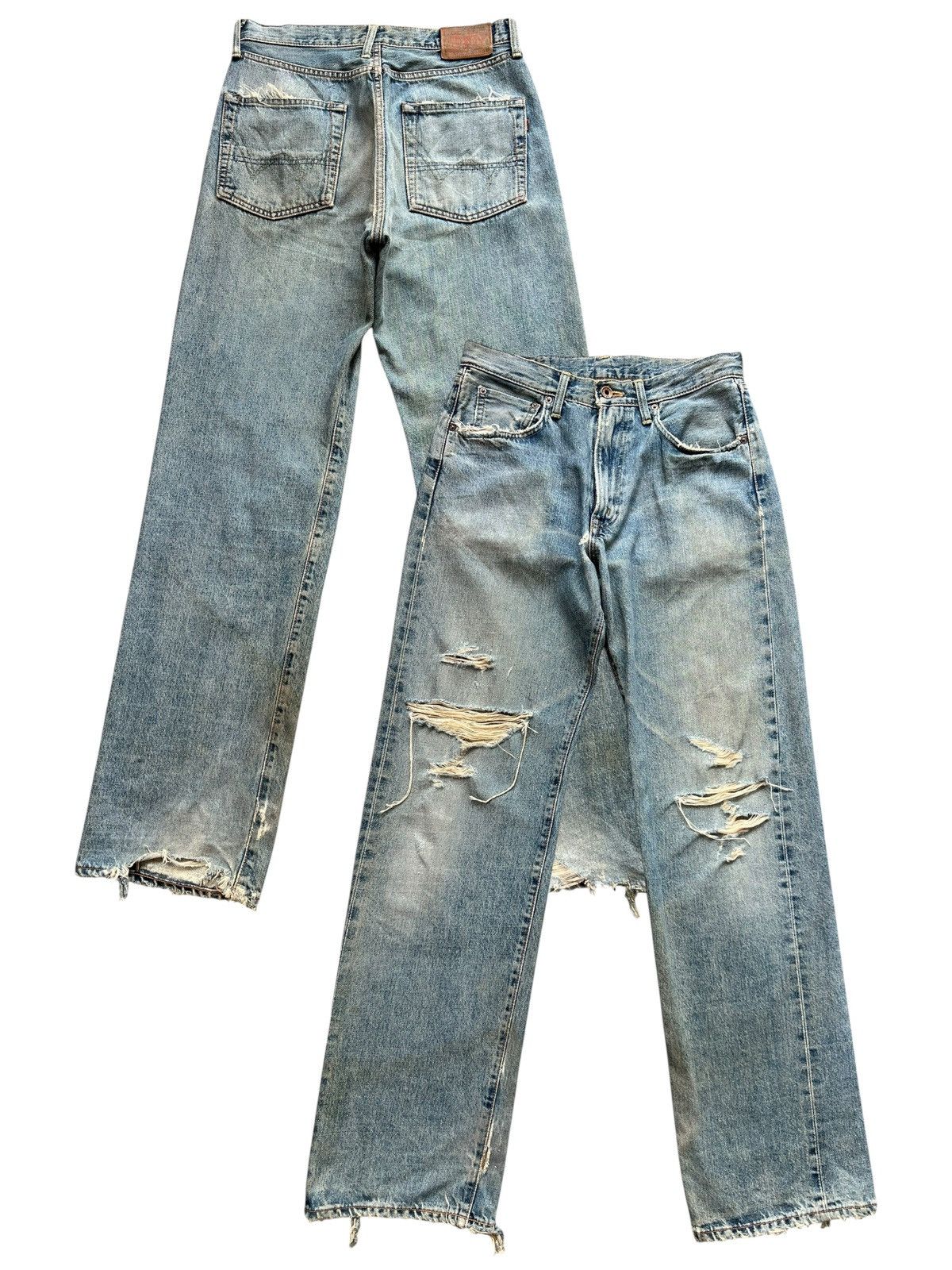 Edwin Vintage Edwin 505 Selvedge Distressed Denim Jeans 31x33 Size US 31 - 1 Thumbnail