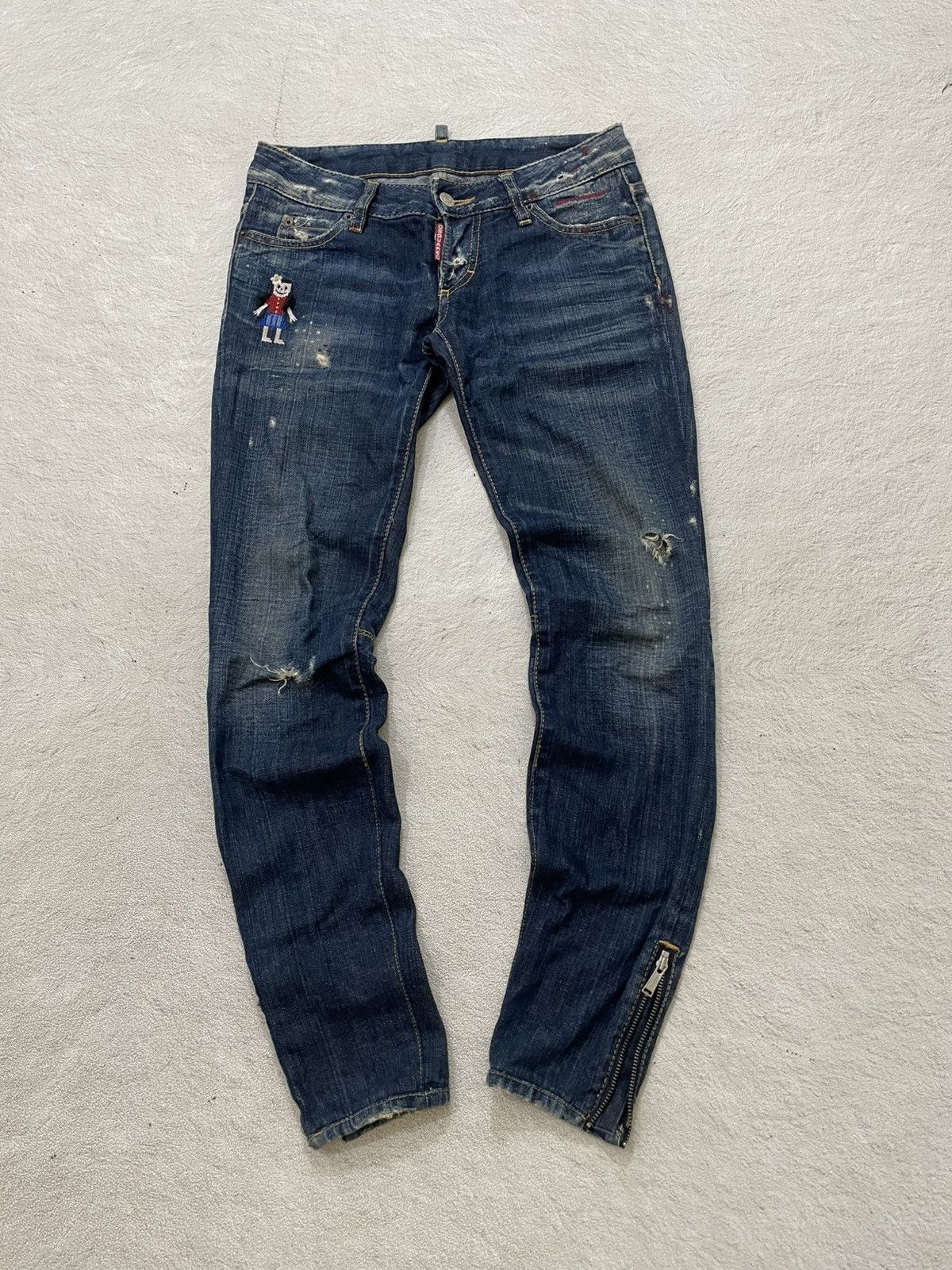 Dsquared2 2000s Dsquared Archival Zipper Denim Ripped Jeans Hysteric Size 28" / US 6 / IT 42 - 1 Thumbnail