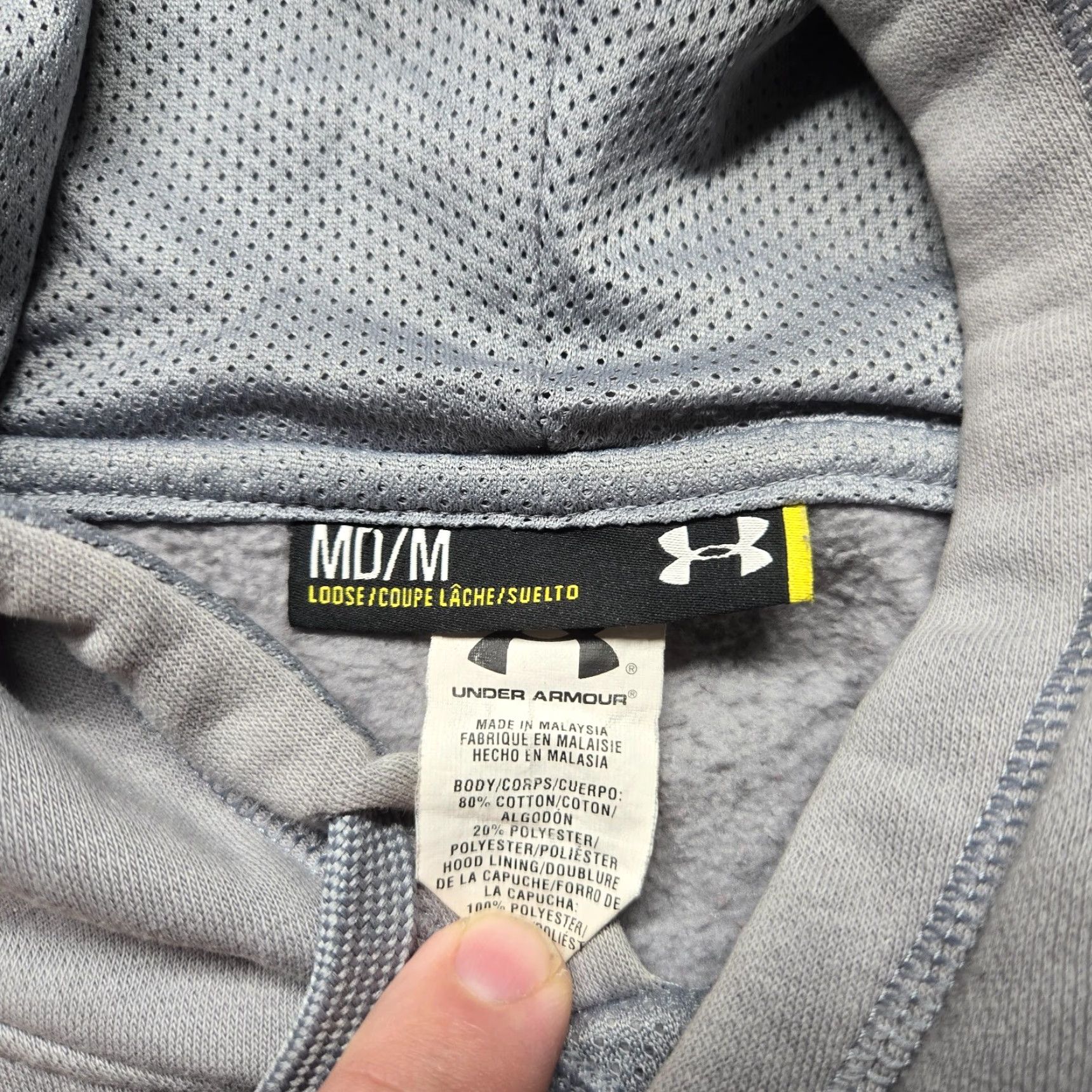 Under Armour Under Armour Hoodie Mens Medium Gray Solid Long Sleeve Pullover with Hooded Pockets Casual Baseball Football Gym & Training M Size US M / EU 48-50 / 2 - 3 Thumbnail
