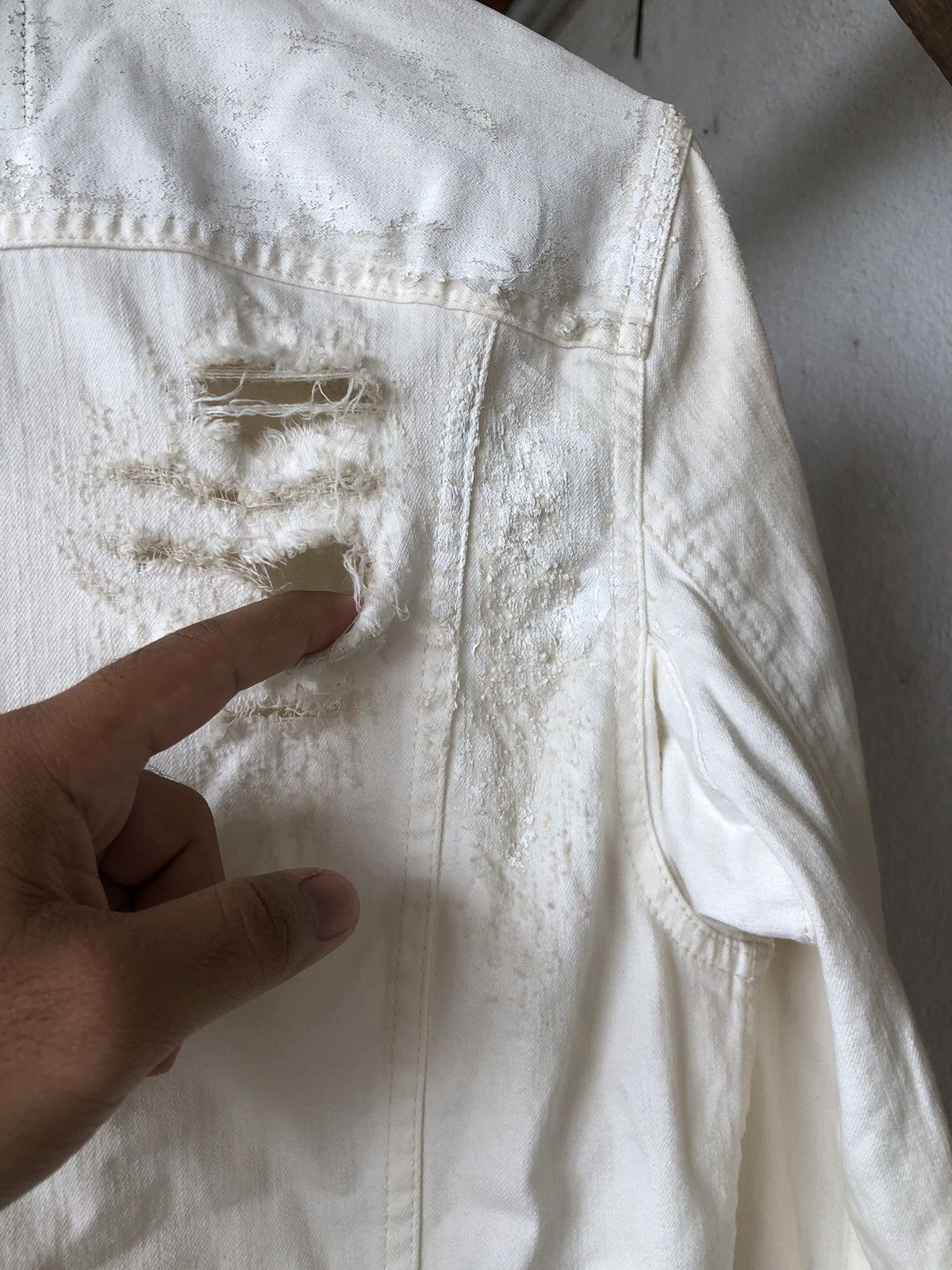 Le Grande Bleu (L.G.B.) Authentic❗️Le Grande Bleu LGB Splash Distressed Denim Jacket Size US XS / EU 42 / 0 - 20 Thumbnail