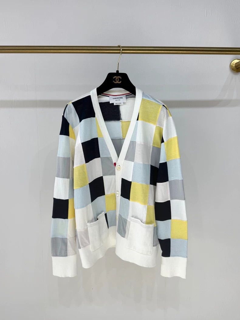 Thom Browne Thom Browne Colorful checkered cardigan Size L / US 10 / IT 46 - 1 Thumbnail