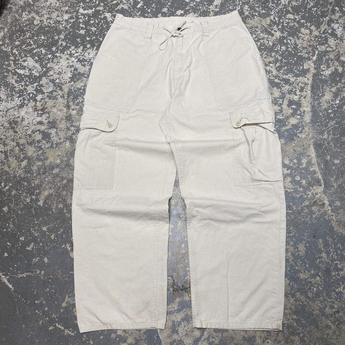 JNCO × Levi's × Vintage Vintage Levi’s SilverTab Cargo Tan Baggy Parachute Pants 90s Size US 35 - 7 Thumbnail