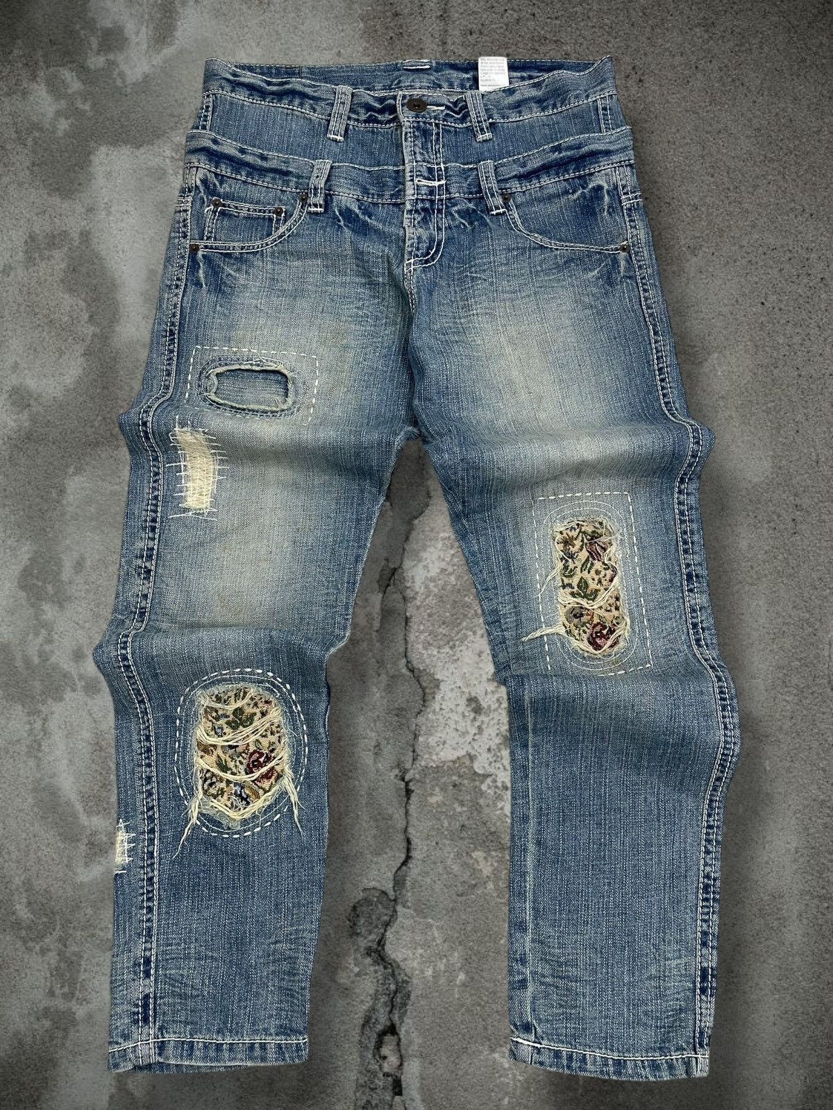 Hysteric Glamour Vintage Japan Drabito Stitch Double Waist Distressed Denim Size US 32 / EU 48 - 1 Thumbnail