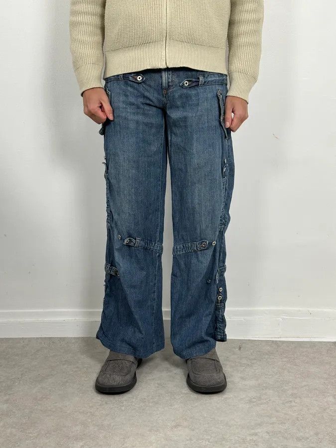 Dolce & Gabbana SS2004 Dolce & Gabbana Blue Technical Flared Denim Jeans Size US 32 / EU 48 - 2 Thumbnail