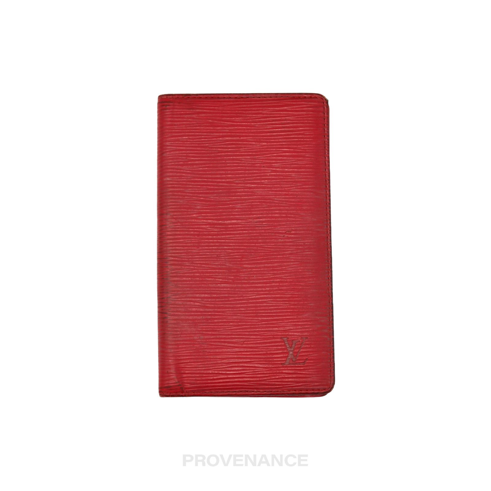 Louis Vuitton Red Epi Leather Checkbook Wallet Louis Vuitton