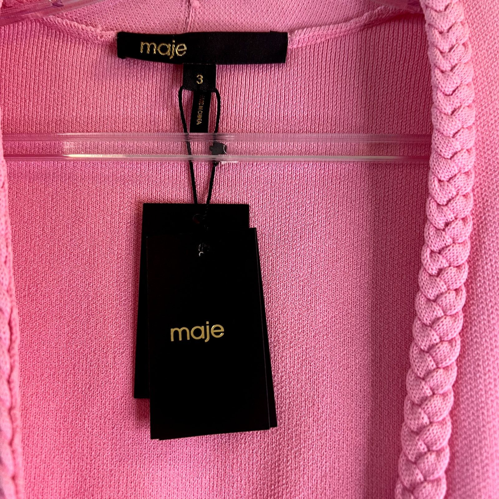 Maje Maje Madene Belted Knit Pink Cardigan Jacket Size 3 Large Size L / US 10 / IT 46 - 7 Thumbnail