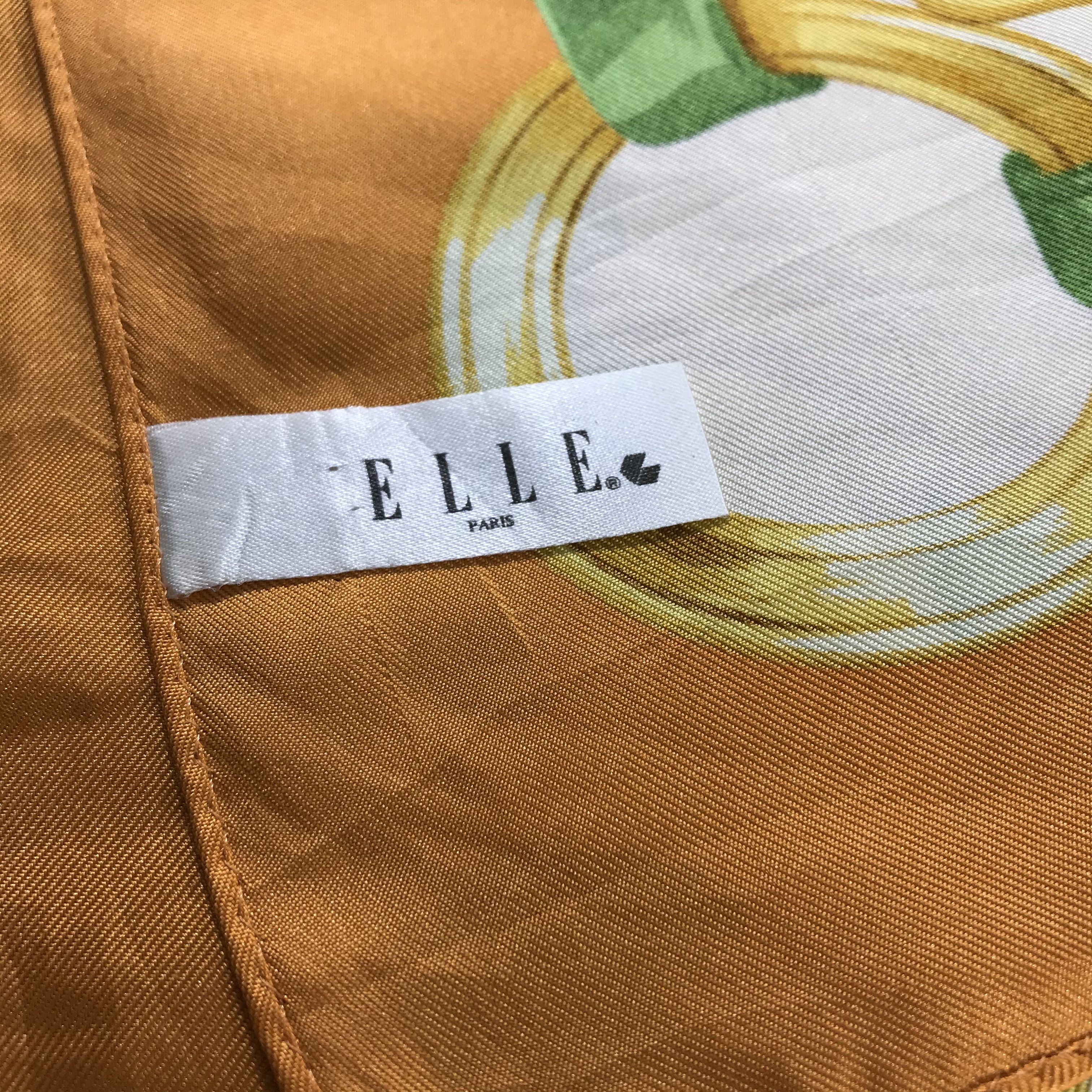 Japanese Brand Vintage Elle Silk Scarf M20 Size ONE SIZE - 8 Thumbnail