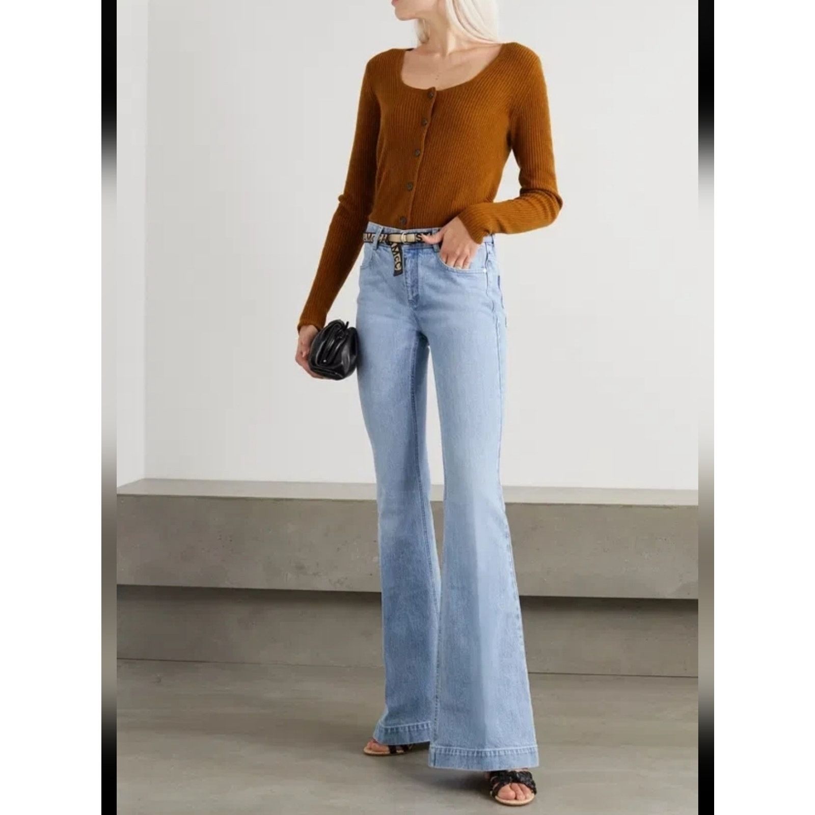 Stella McCartney Stella Mccartney Salt & Pepper Belted Mid-Rise Jeans 27 Size 27" / US 4 / IT 40 - 3 Thumbnail