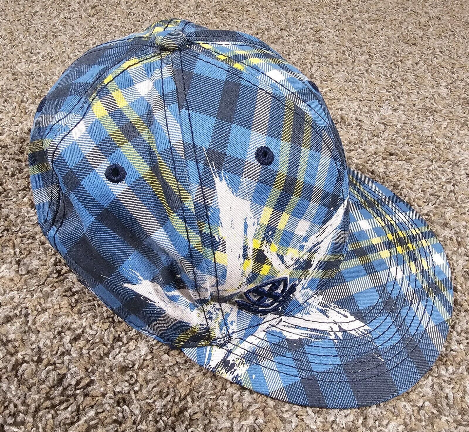 Designer EXPLICIT Star Streetwear Hat Plaid Yellow Blue White S/M Fit Size ONE SIZE - 3 Thumbnail
