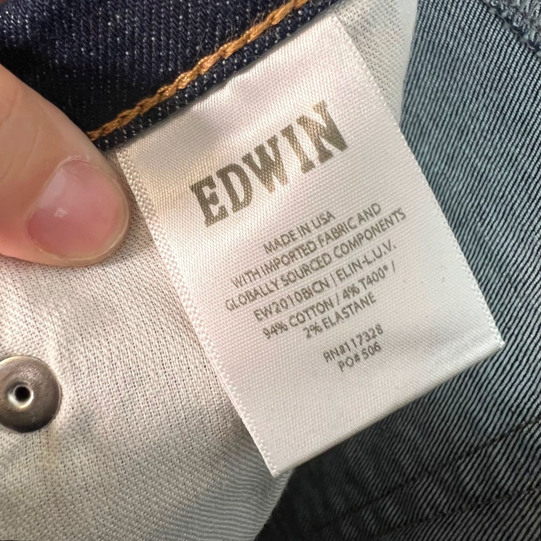 Edwin Edwin Womens Jeans Slim Straight Dark Wash Cotton Blend Denim 31 Blue Size 31 Slim Straight Womens Jeans Size 24" / US 00 / IT 34 - 3 Thumbnail