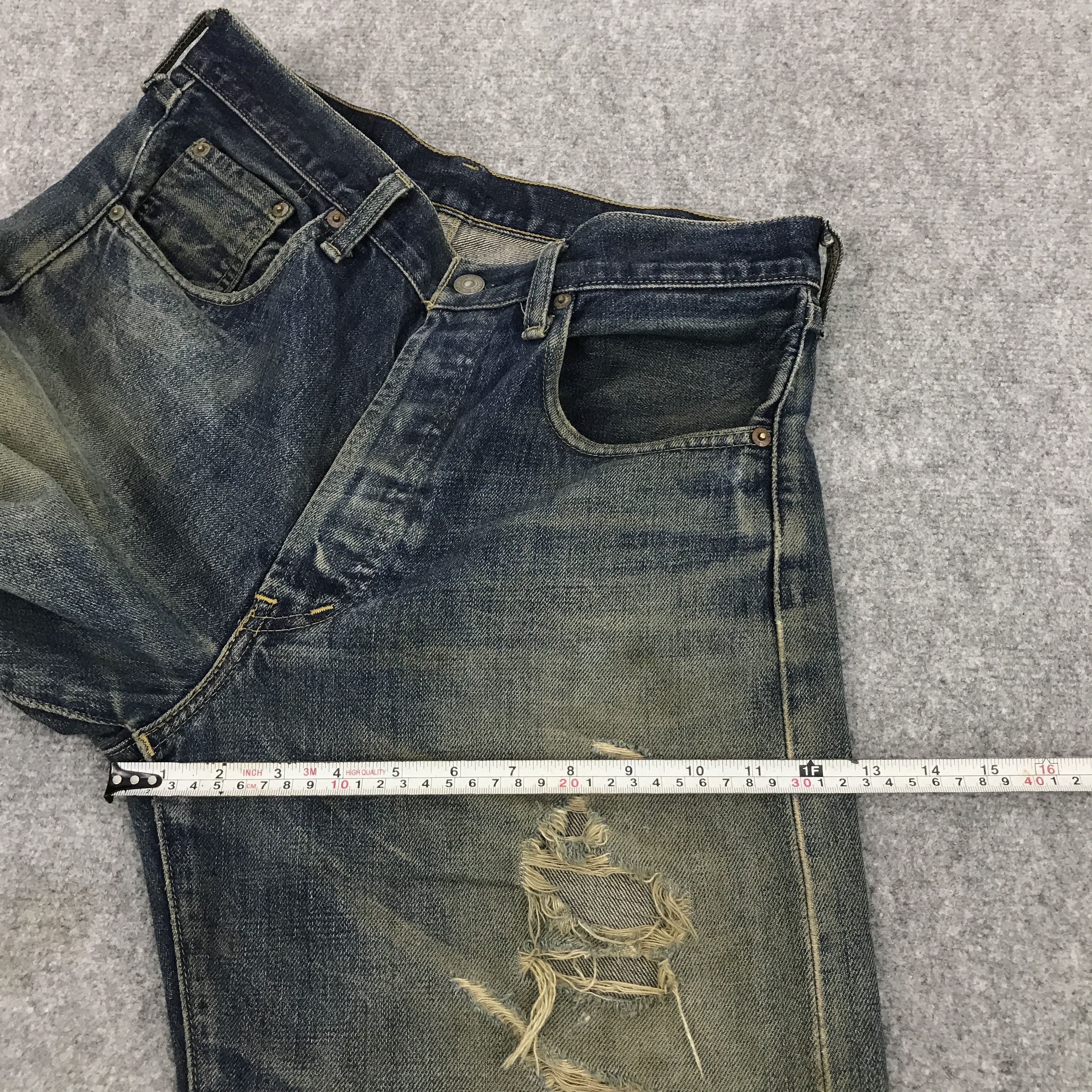 Japanese Brand × Levi's Vintage Clothing VTG🔥LEVI'S BIG E JAPAN SELVAGE DENIM DISTRESSED JEANS Size US 32 / EU 48 - 13 Thumbnail