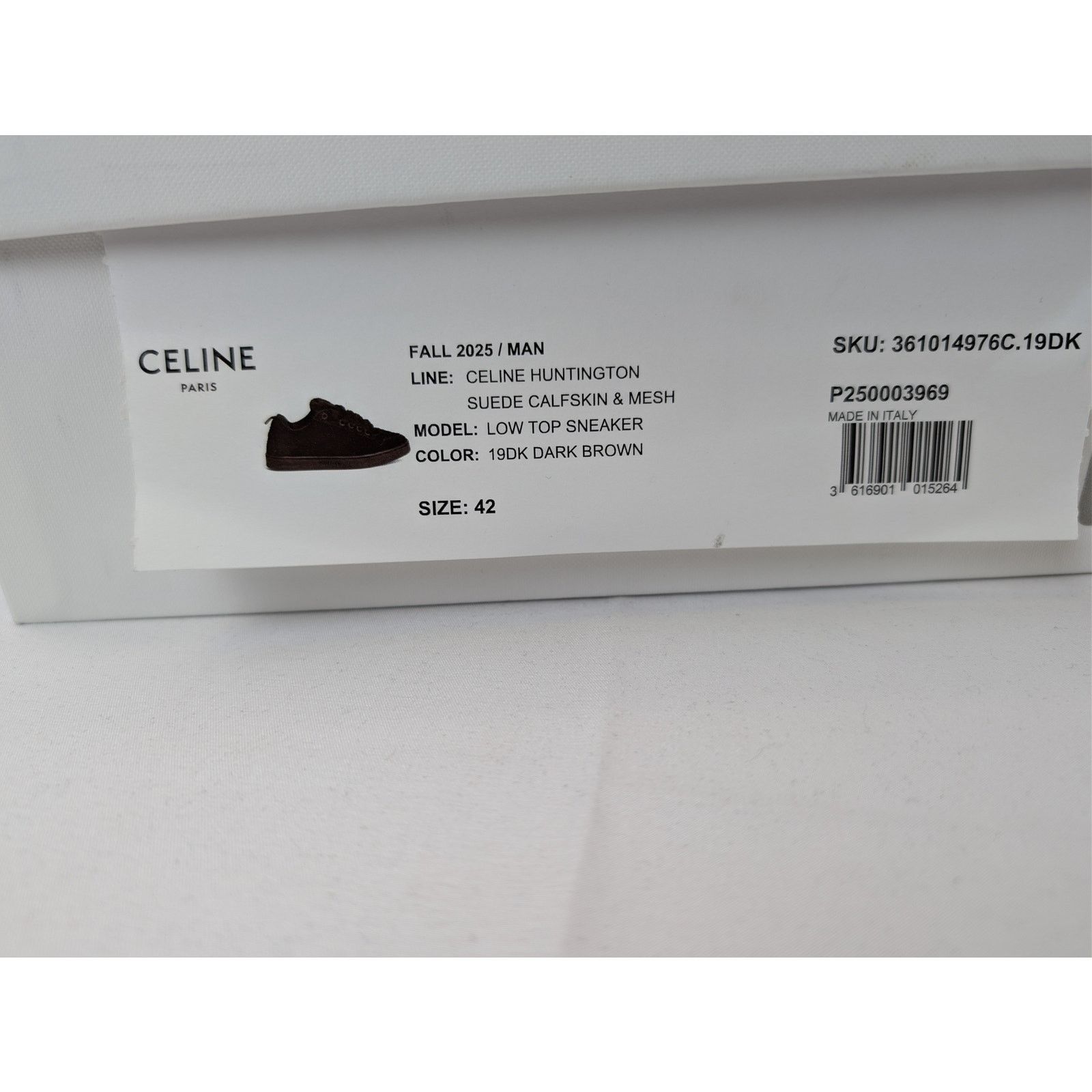 Celine o1rshd1 Suede Calfskin & Mesh Huntington Low top Sneakers Size US 9 / EU 42 - 22 Thumbnail