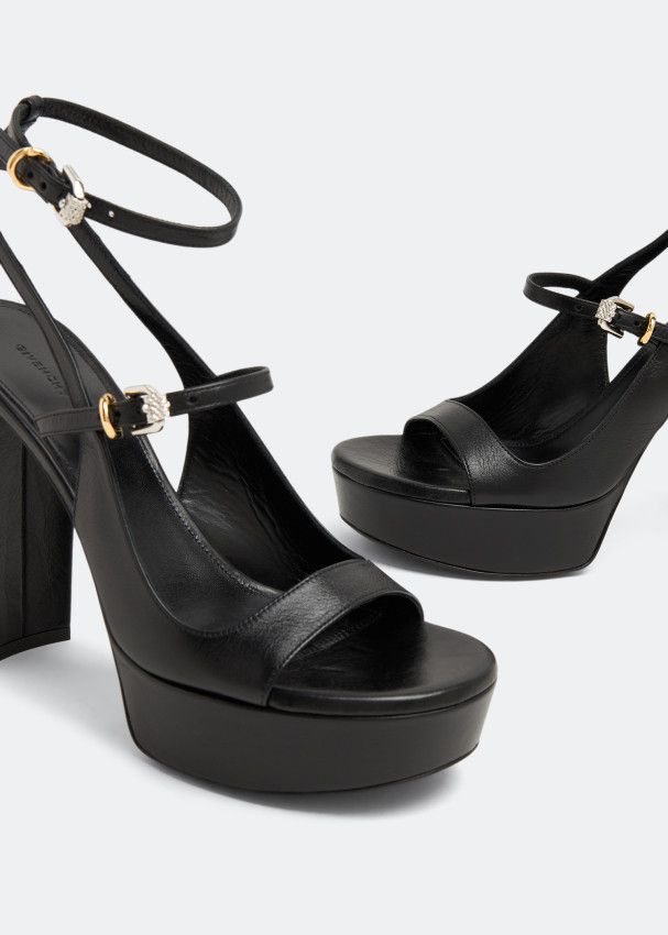 Givenchy o1srvl11e1224 Voyou Platform Sandals in Black Size US 8 / IT 38 - 2 Thumbnail