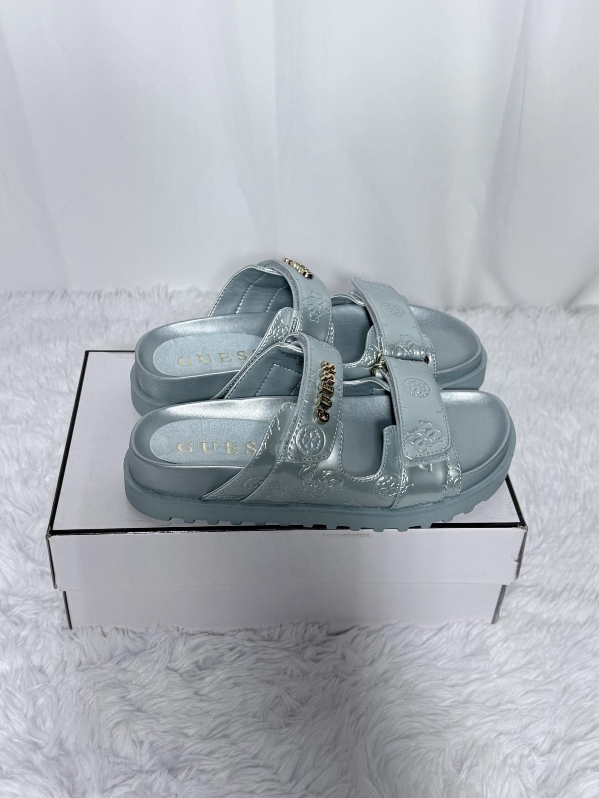 Guess Guess Women's Silver Metallic Adjustable Strap Sandals Size US 7.5 / IT 37.5 - 1 Thumbnail