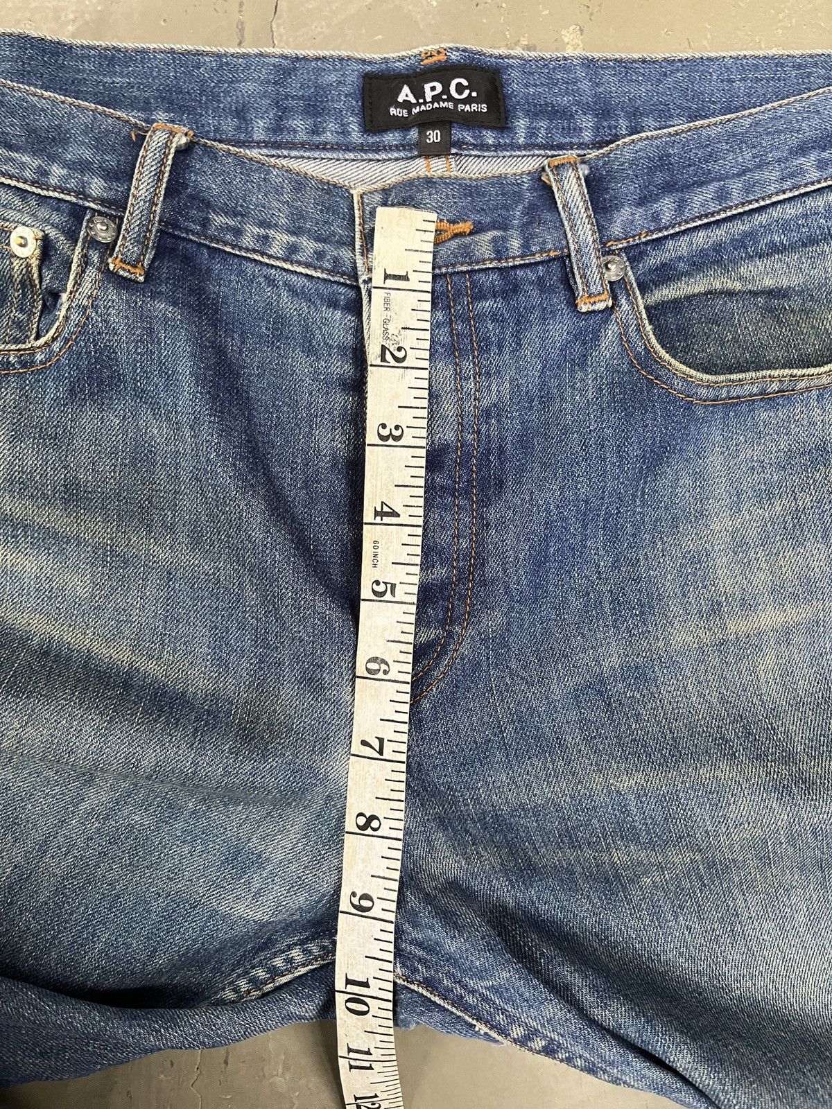 A.P.C. A.P.C Raw Denim Honeycomb Contrast Faded Straight Fit jeans Size US 32 / EU 48 - 11 Thumbnail