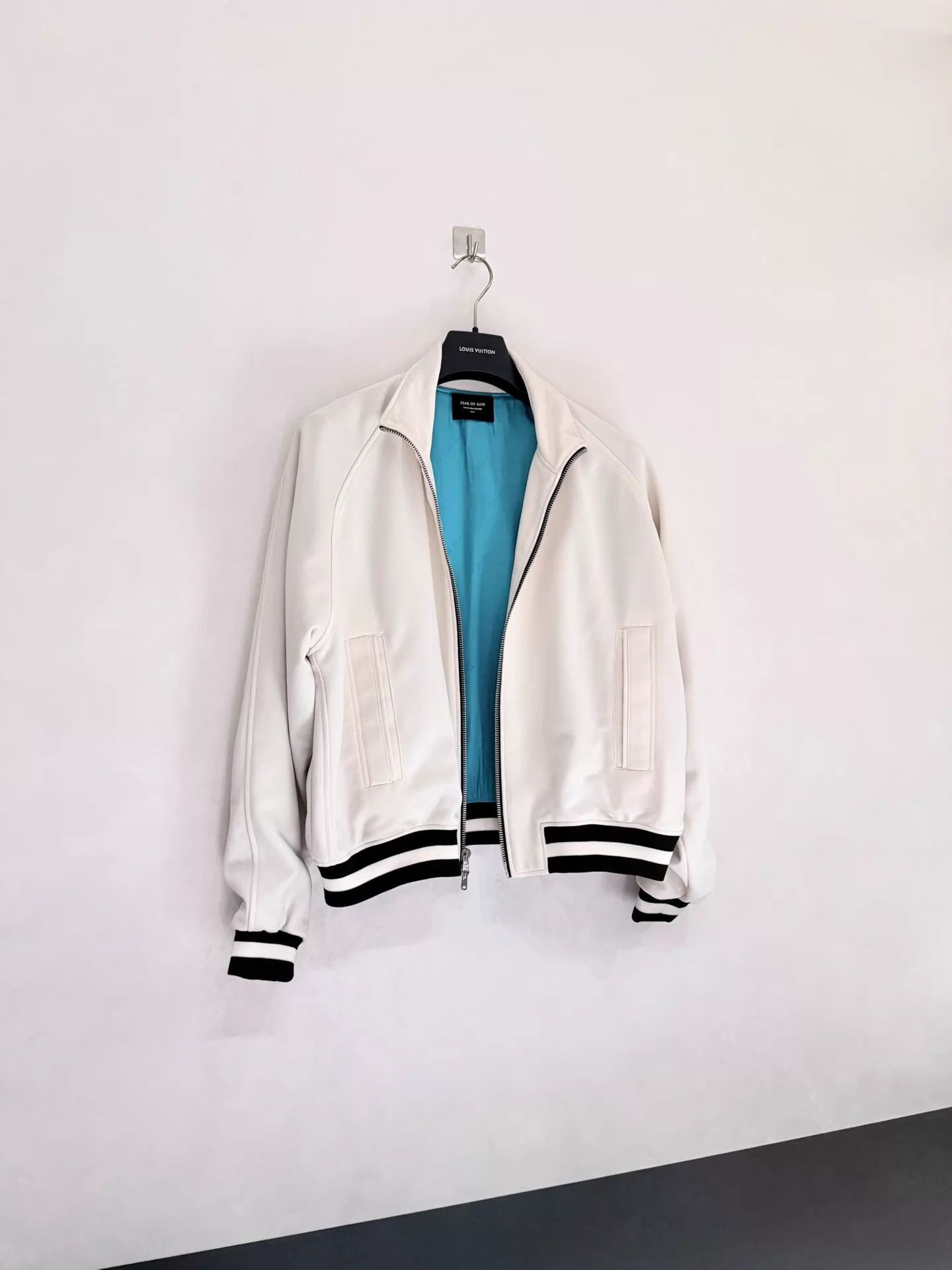 Fear of God Fear of God 5th Ivory & Blue Colorblocked Coach Jacket Size S Size US S / EU 44-46 / 1 - 1 Thumbnail