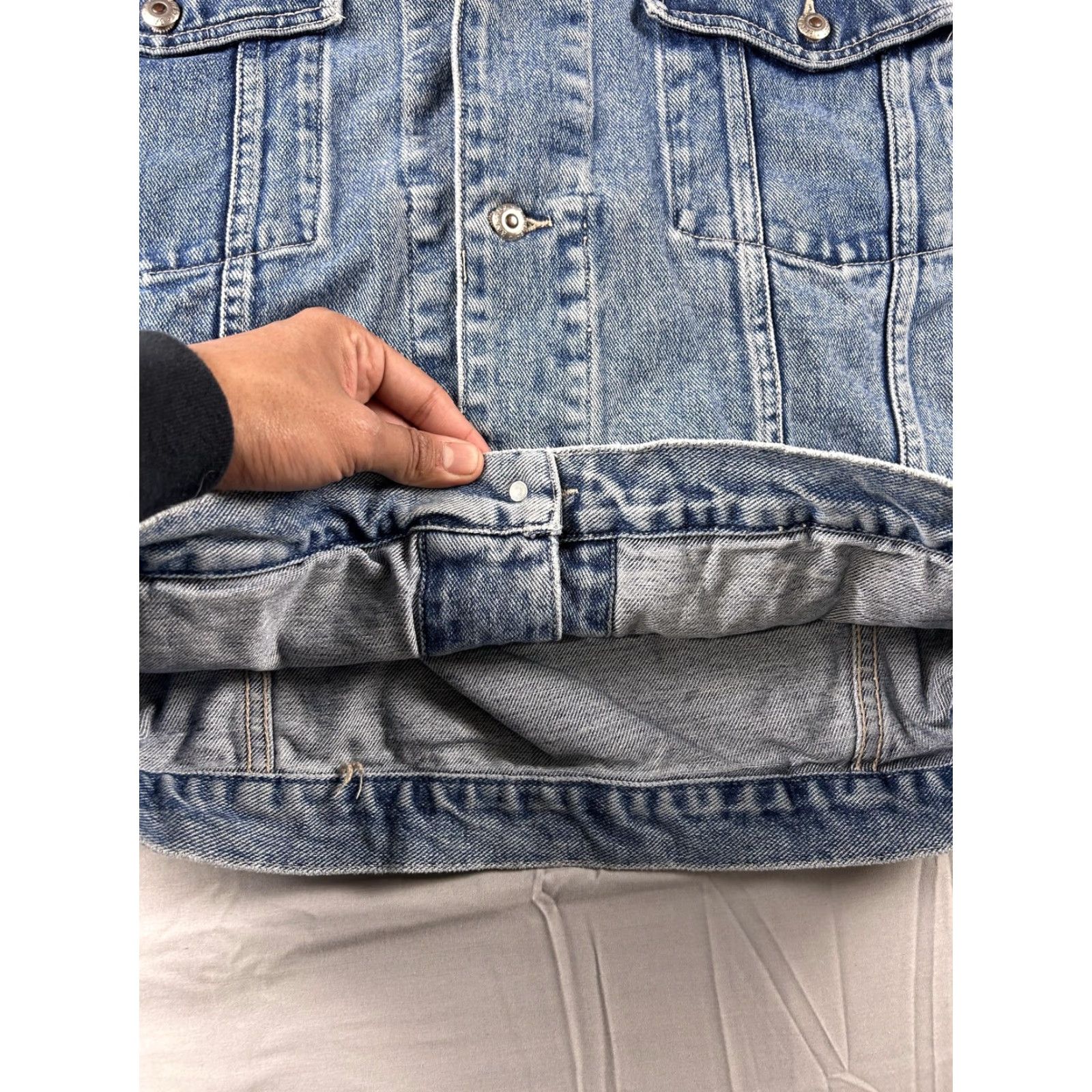 Banana Republic VINTAGE Banana Republic Denim Jacket Mens XL Blue Leather Collar Trucker 90s Size US XL / EU 56 / 4 - 6 Thumbnail