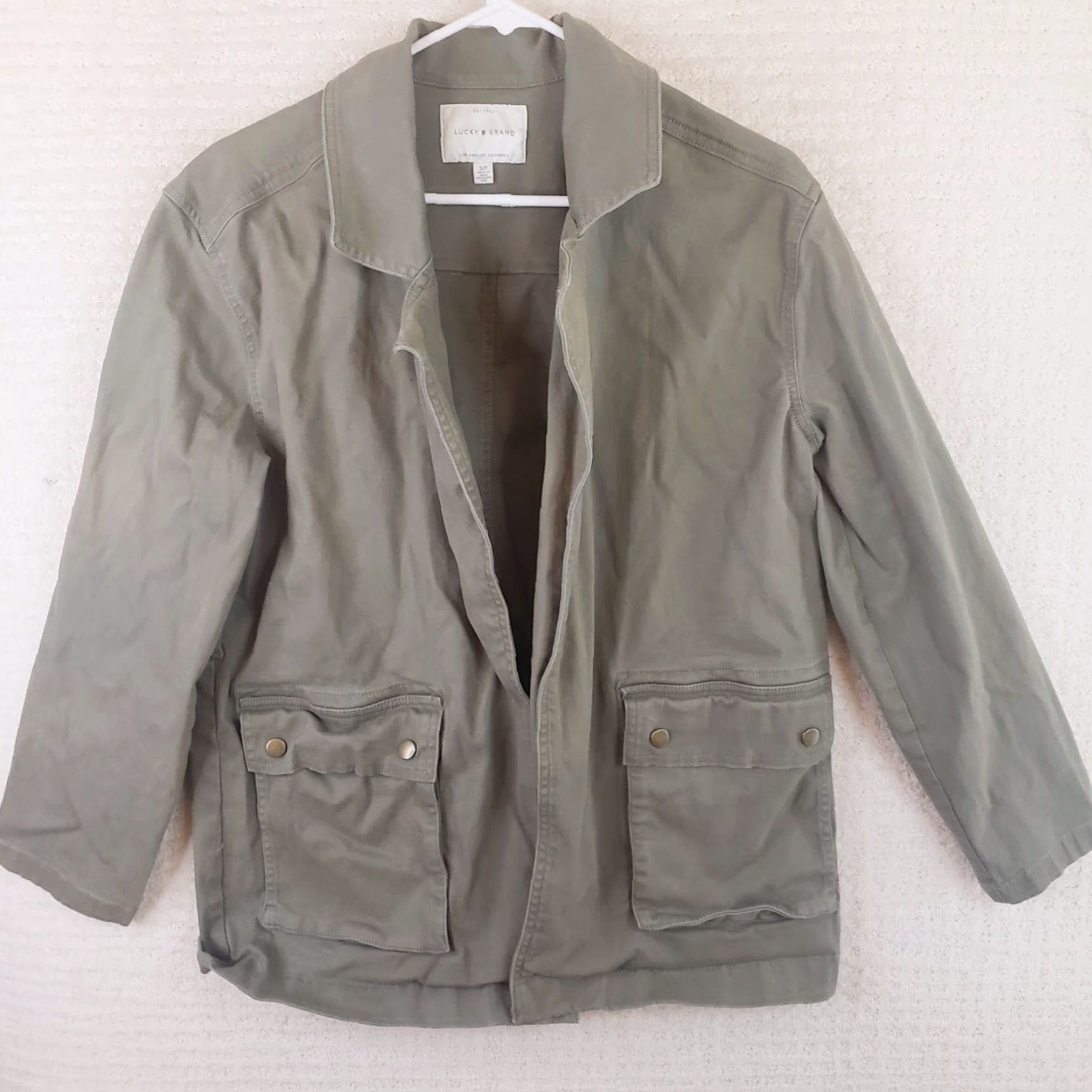 Lucky Brand Lucky Brand Women's S Army Green Barn Short Jacket Pockets No Buttons Or Zipper Size 28" / US 6 / IT 42 - 2 Thumbnail