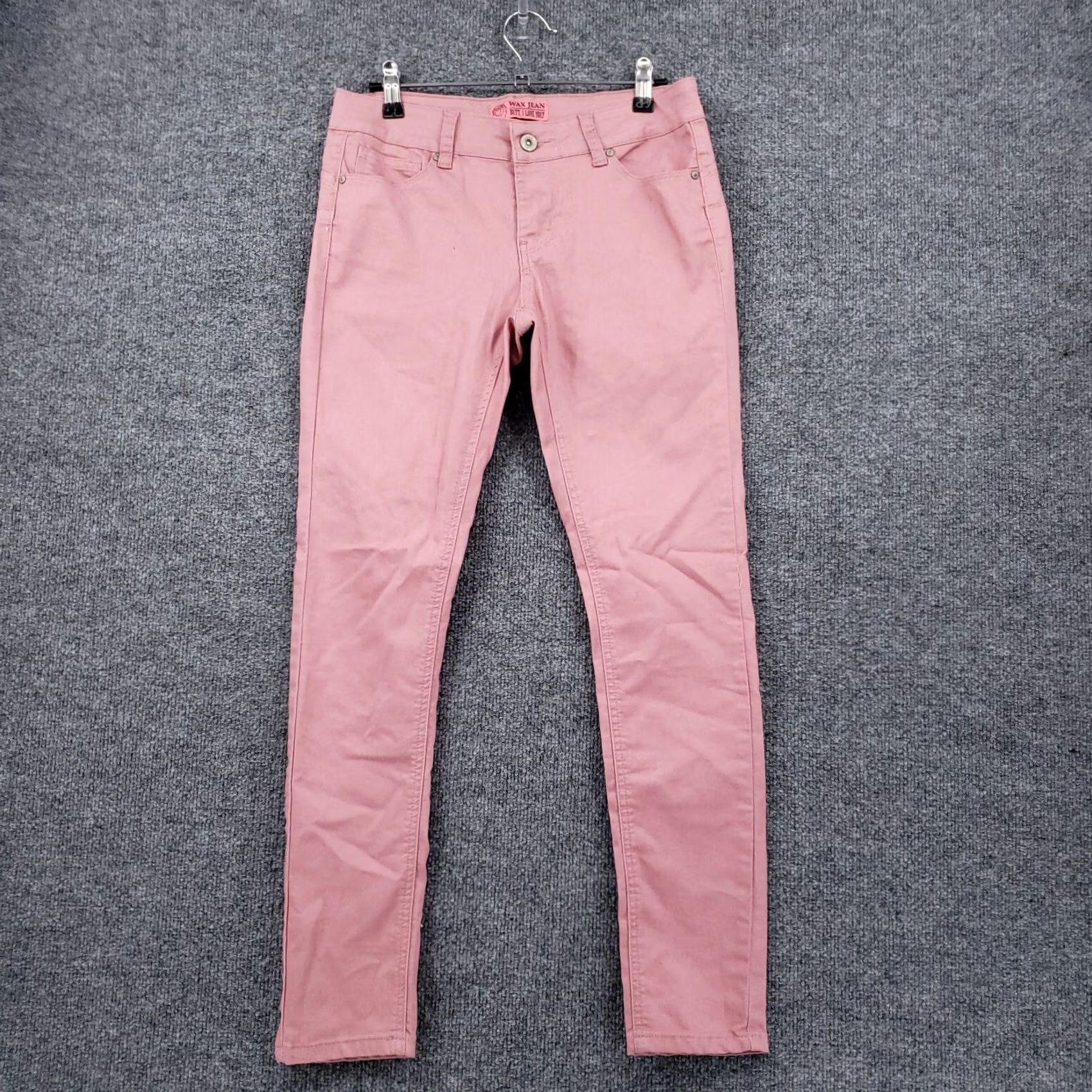 Denime Wax Jeans Mid Rise Skinny Leg 5 Juniors Pink Denim Light Wash Zip Womens Size 30" / US 8 / IT 44 - 2 Thumbnail