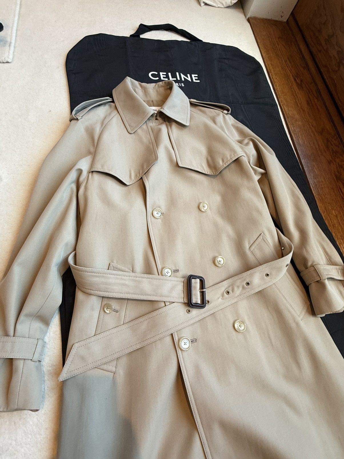 1 of 1 Celine Hedi Sample Trench Jacket silk lined M L Grail