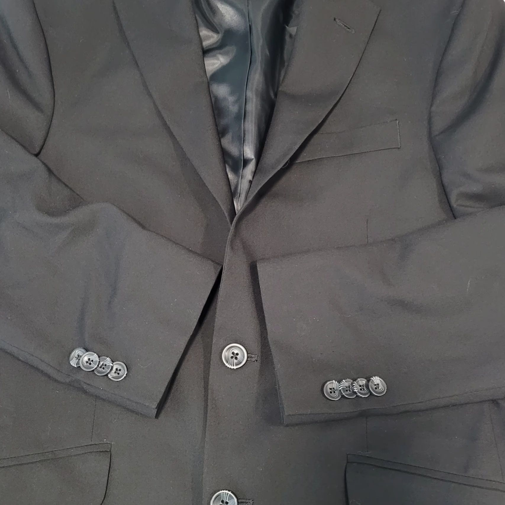 Kenneth Cole Kenneth Cole Reaction Black Stretch 2 Button Vented Blazer Jacket Mens 38R Size 38R - 7 Thumbnail