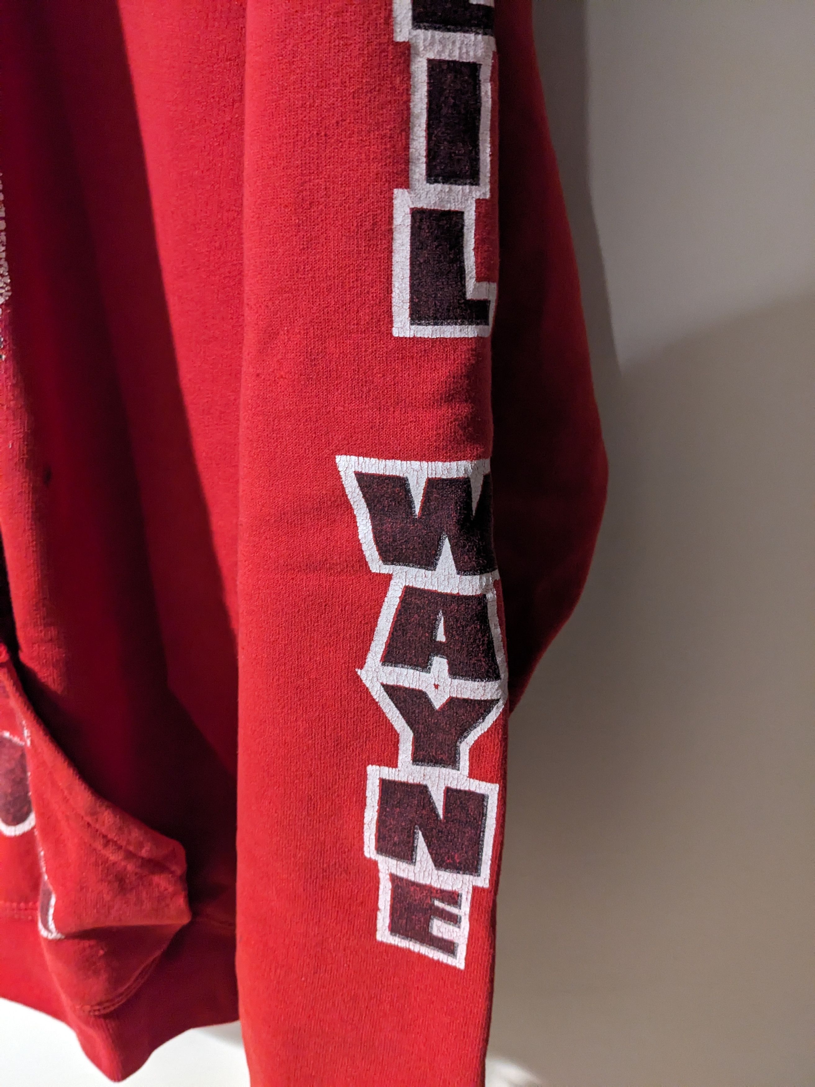 Lil Wayne × Vintage Vintage Y2K Lil Wayne Weezy Rap Music Red X-Large Hoodie Size US XL / EU 56 / 4 - 4 Thumbnail