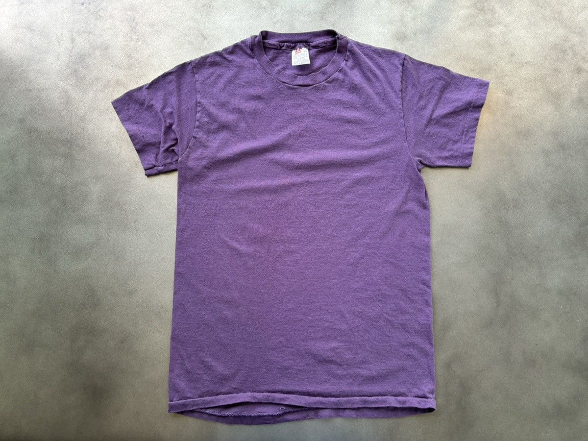 Hanes × Vintage 1970s Vintage Hanes Blank Tee Single Stitch Small USA Mens Size US S / EU 44-46 / 1 - 5 Thumbnail