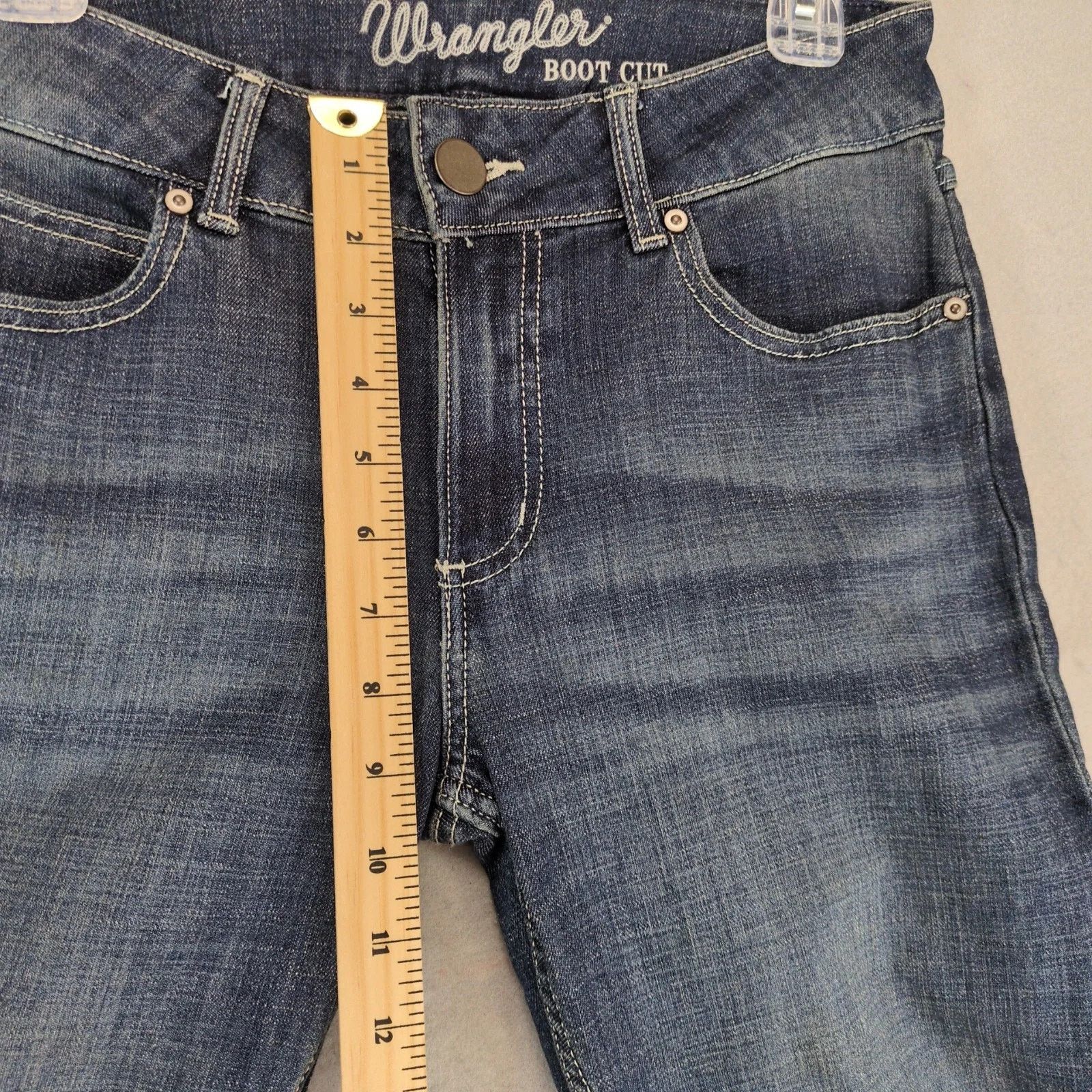 Wrangler Wrangler Boot Cut Jeans Juniors 7 30x32" Dark Wash Stretch Size 30" / US 8 / IT 44 - 7 Thumbnail
