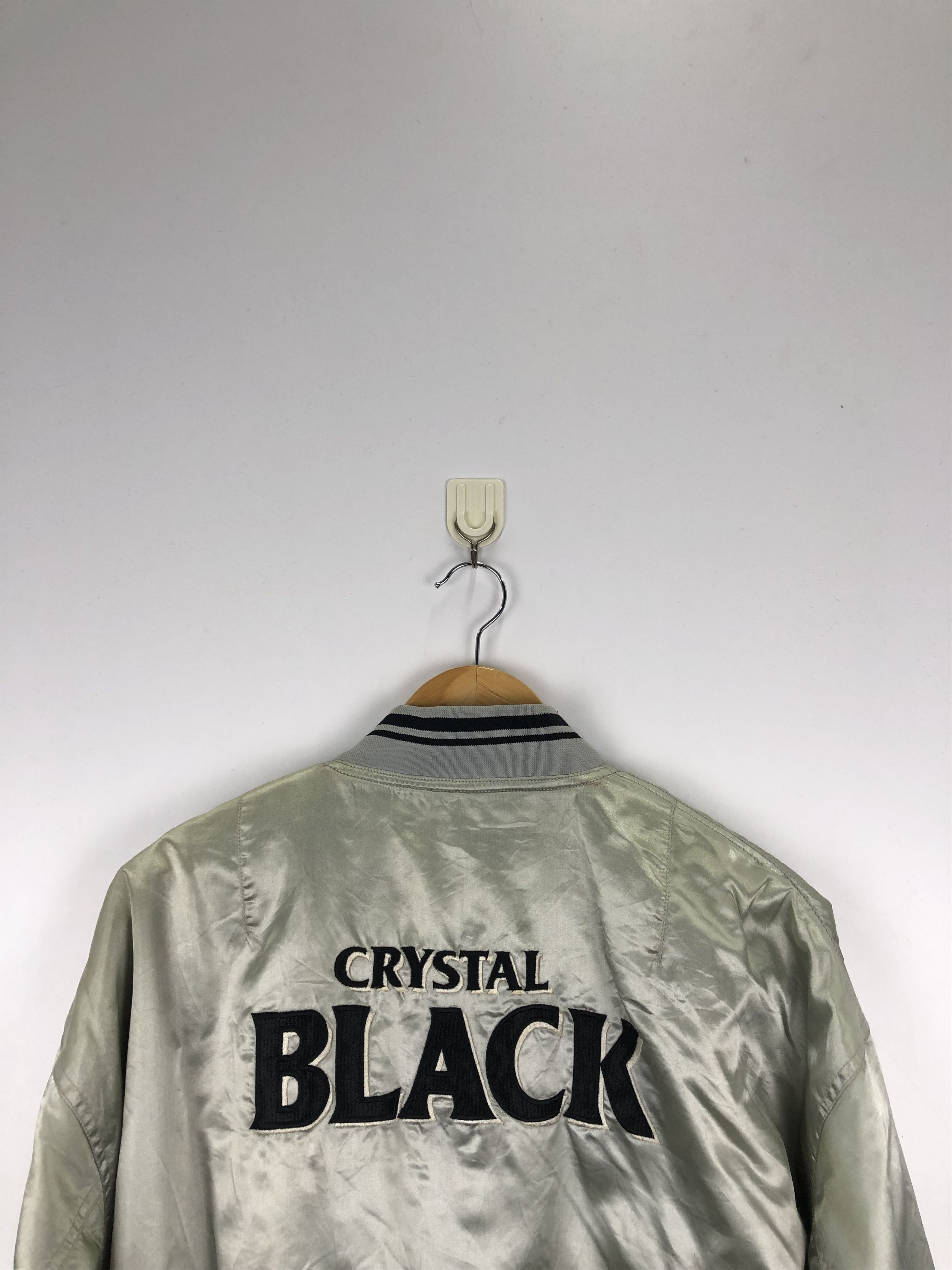 Vintage Vintage Crystal Black Bomber Varsity Baseball Jumper J0727 Size US L / EU 52-54 / 3 - 4 Thumbnail