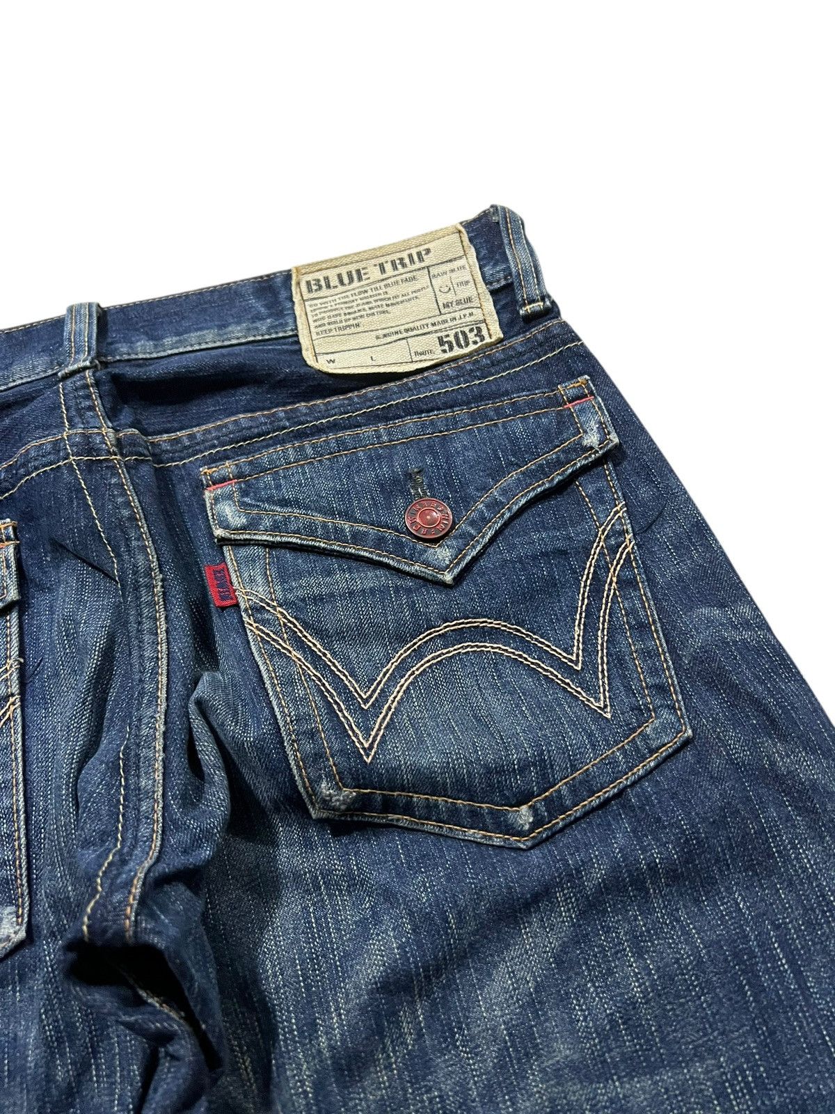 Edwin × If Six Was Nine × Japanese Brand 💥FLARE💥VINTAGE EDWIN 503 BLUE TRIP JEANS Size US 34 / EU 50 - 11 Thumbnail