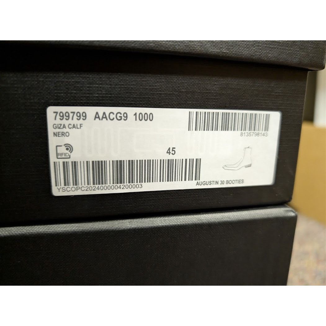 Saint Laurent Paris o1rshd1 Giza Calf Augustin 30 Booties Boots in Nero 45 Size US 12 / EU 45 - 20 Thumbnail