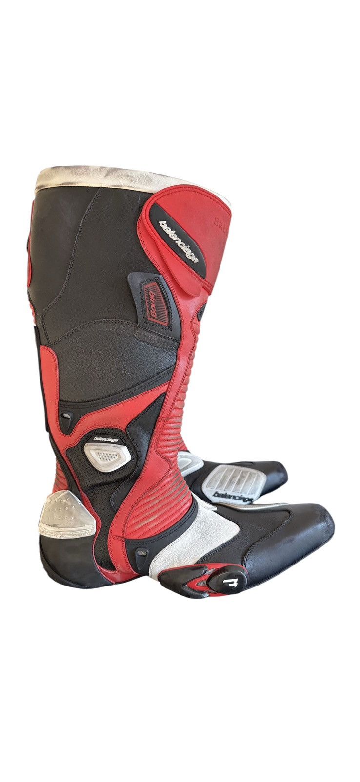 Balenciaga New Black Red White Winter 23 Biker Boots (46) Size US 13 / EU 46 - 10 Thumbnail