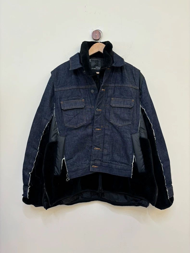 Sacai Sacai A.P.C. Lamb Fur Denim Jacket Size US M / EU 48-50 / 2 - 1 Thumbnail