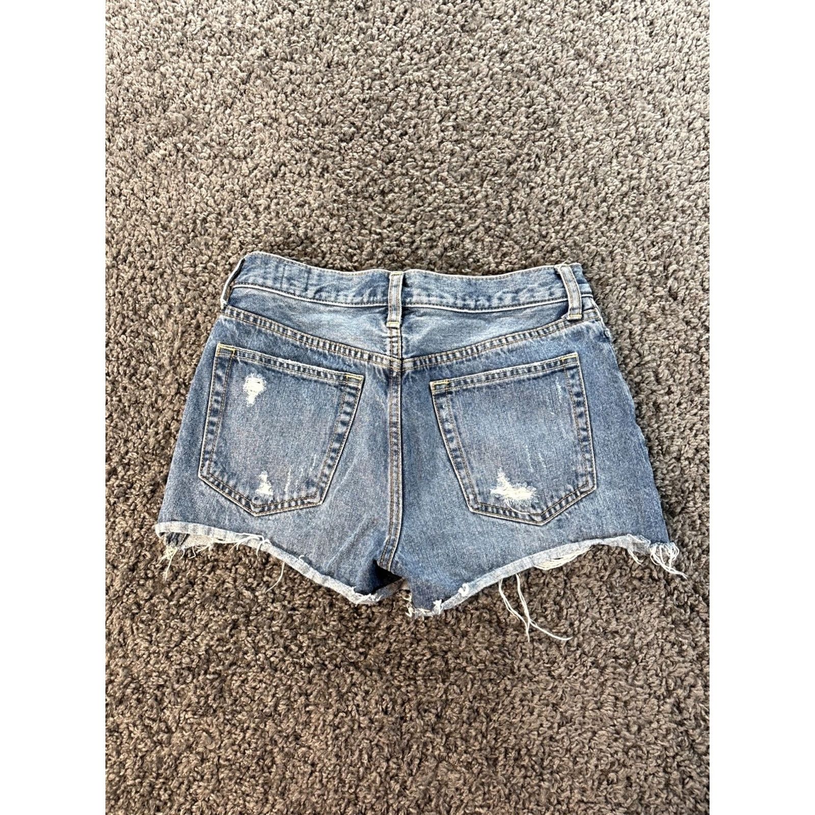 Vintage We The Free People Shorts Women 26 High Rise Denim Distressed Button Fly Casual Denim Shorts Bohemian Festival 5-Pocket Womens XS? Size 26" / US 2 / IT 38 - 7 Thumbnail