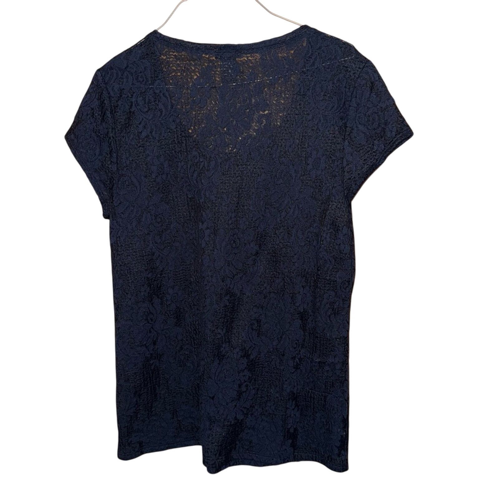 Ann Taylor Ann Taylor Navy Lace Women’s Top Size XL Size XL / US 12-14 / IT 48-50 - 2 Thumbnail