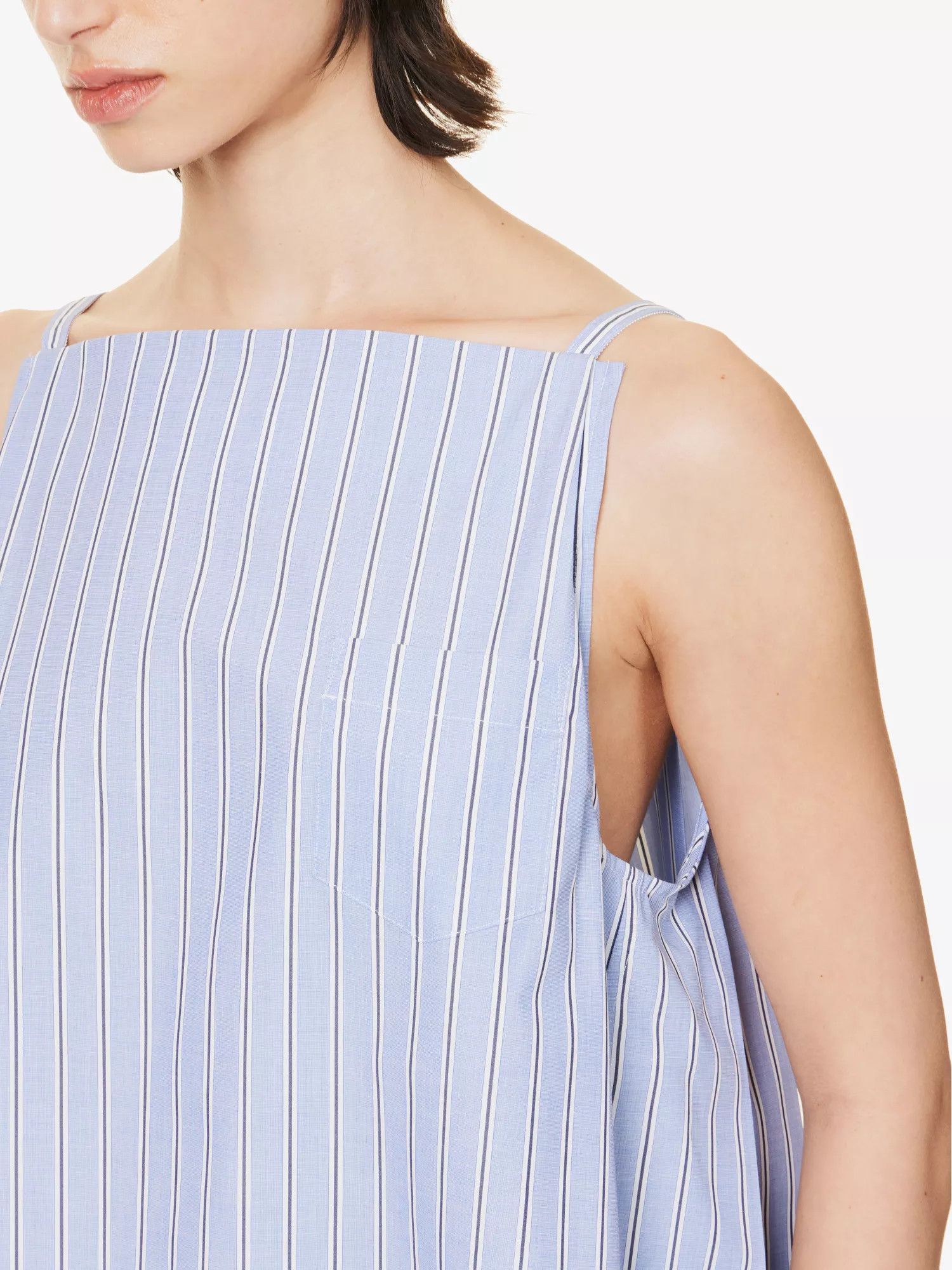 Sacai o1s22i1n0924 Striped Sleeveless Top in Light Blue Size M / US 6-8 / IT 42-44 - 5 Thumbnail