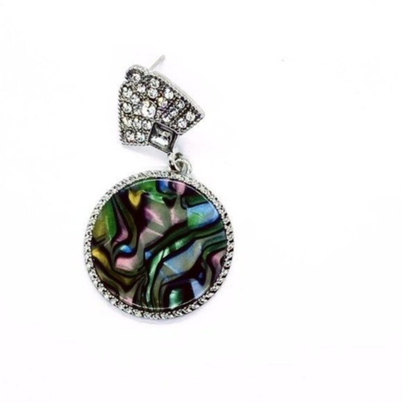 Other NWT Silver-Tone Crystal Abalone Colored Dangle Earrings Size ONE SIZE - 2 Thumbnail