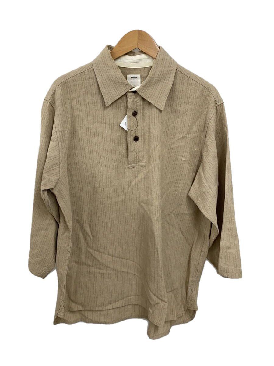 Visvim Beige Linen Stripe Sleeve Shirt Size US S / EU 44-46 / 1 - 1 Thumbnail