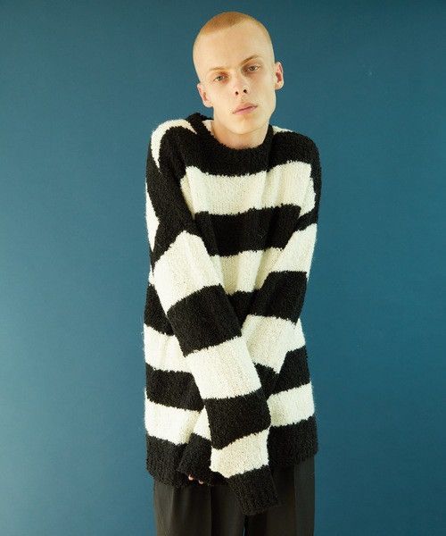 Number (N)ine Number nine ALPACA Striped KNIT Sweater Size US M / EU 48-50 / 2 - 1 Thumbnail