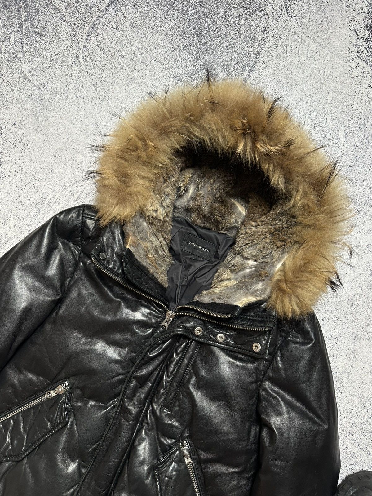 Mackage Mackage Glen Leather Bomber With Hooded Bib And Fur Trim Size US M / EU 48-50 / 2 - 6 Thumbnail